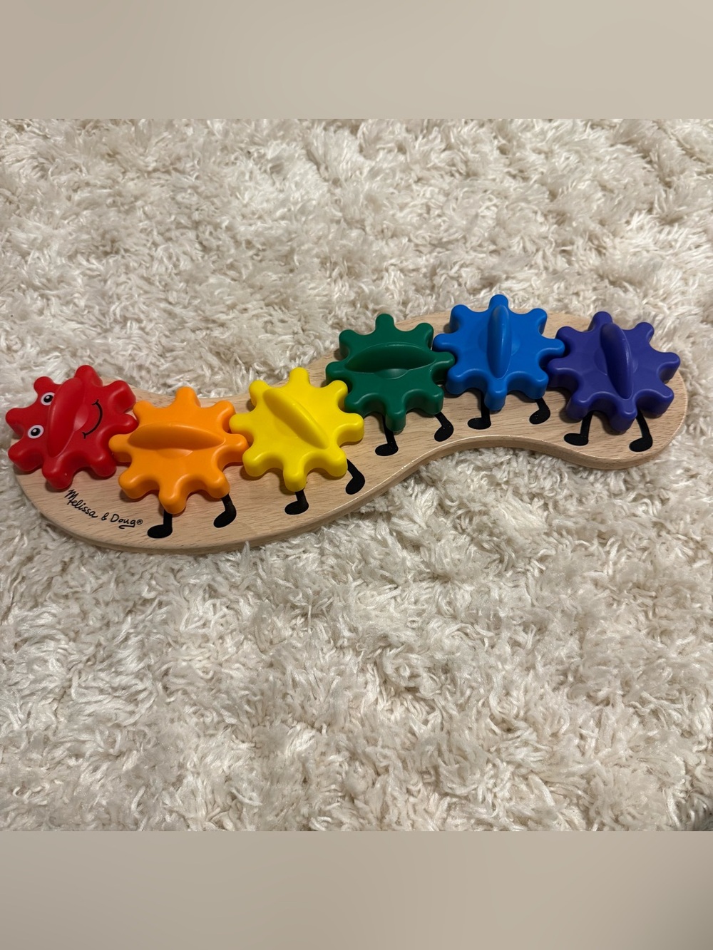 Melissa & Doug Rainbow Gear Caterpillar - Multicolor Wooden Puzzle Toy Learning